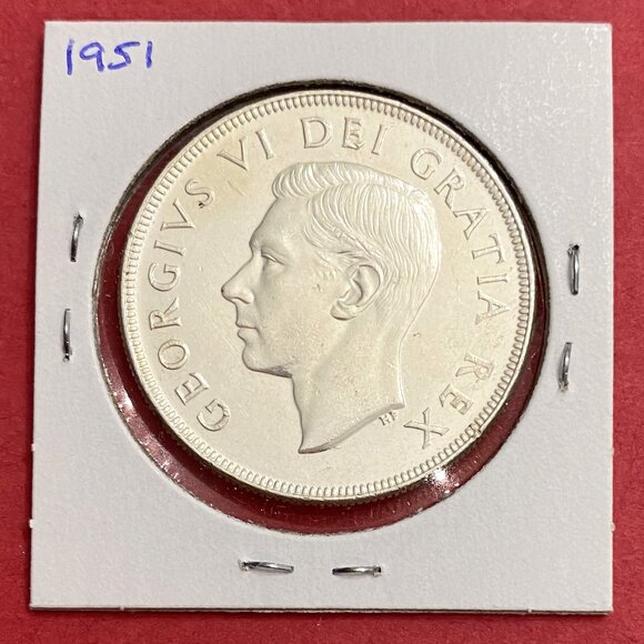Fantastic Pair of 1951 Canada Uncirculated Silver $1 Coins! - Picture 6 of 16